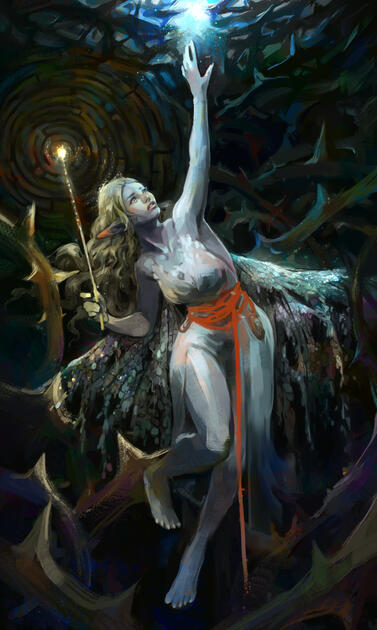 Wyrmwood Corrupted Tarot - Page of Wands